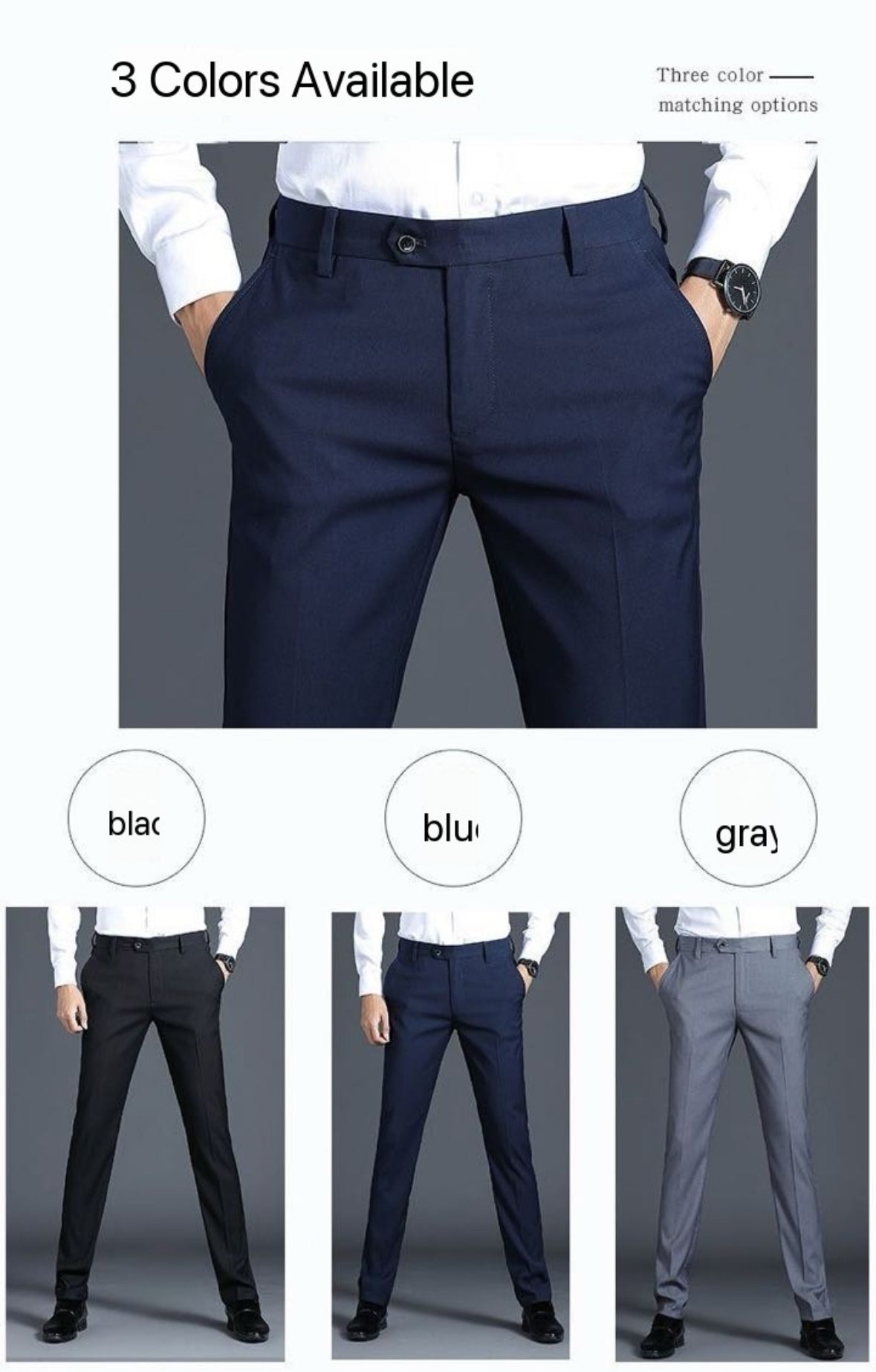 Sleek and tailored fit dress pants