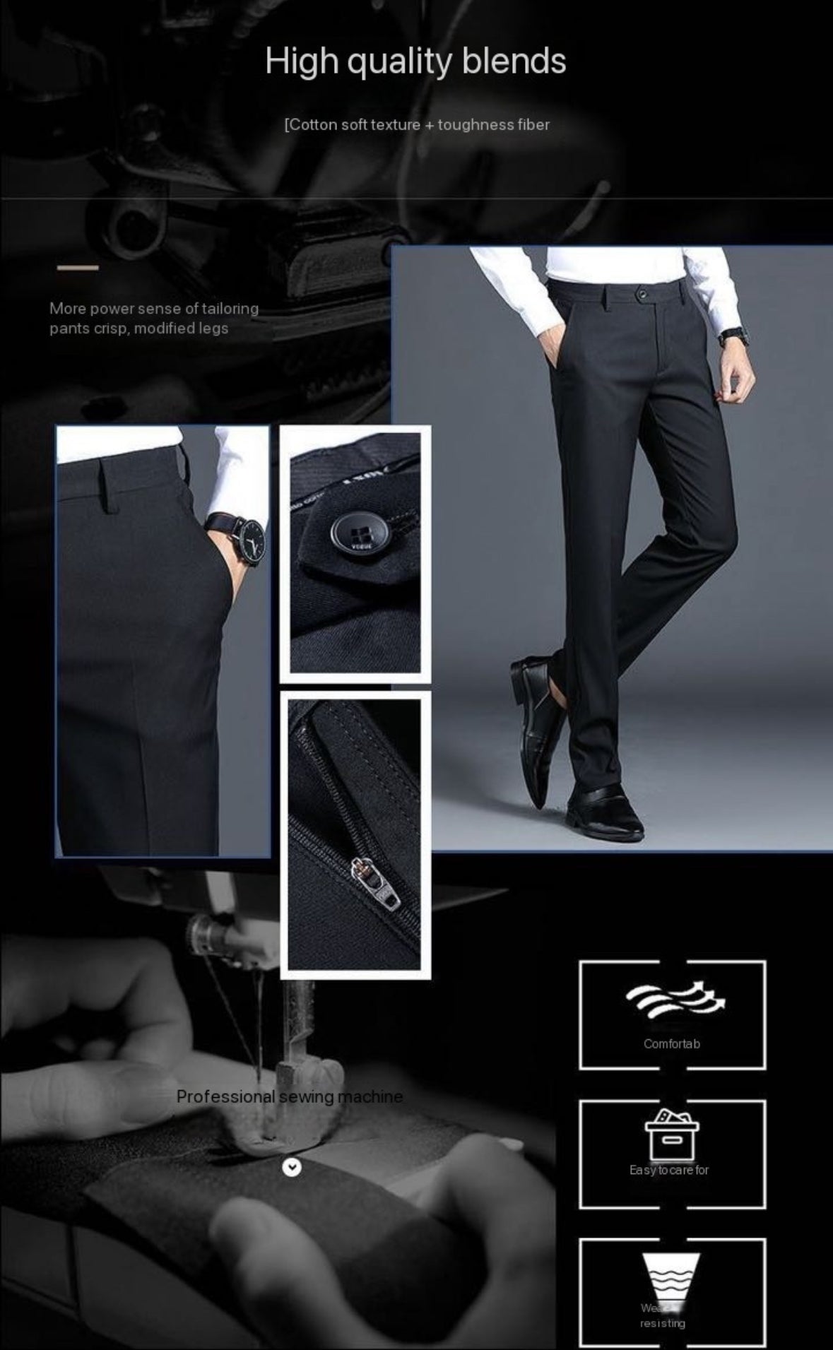 Sleek and tailored fit dress pants