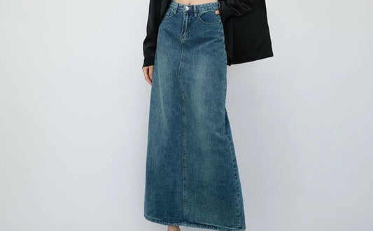 Vintage Denim A-Line Skirt