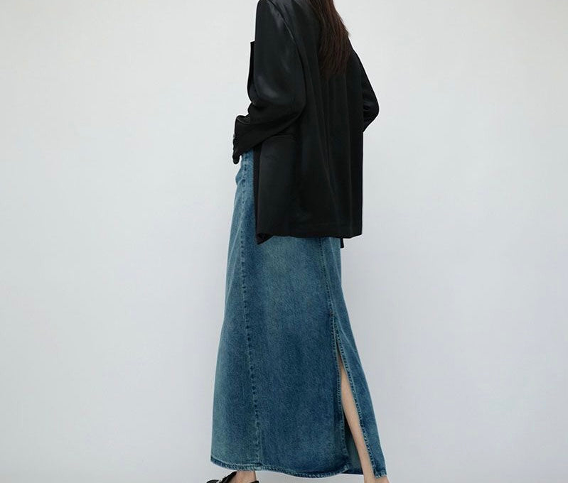 Vintage Denim A-Line Skirt